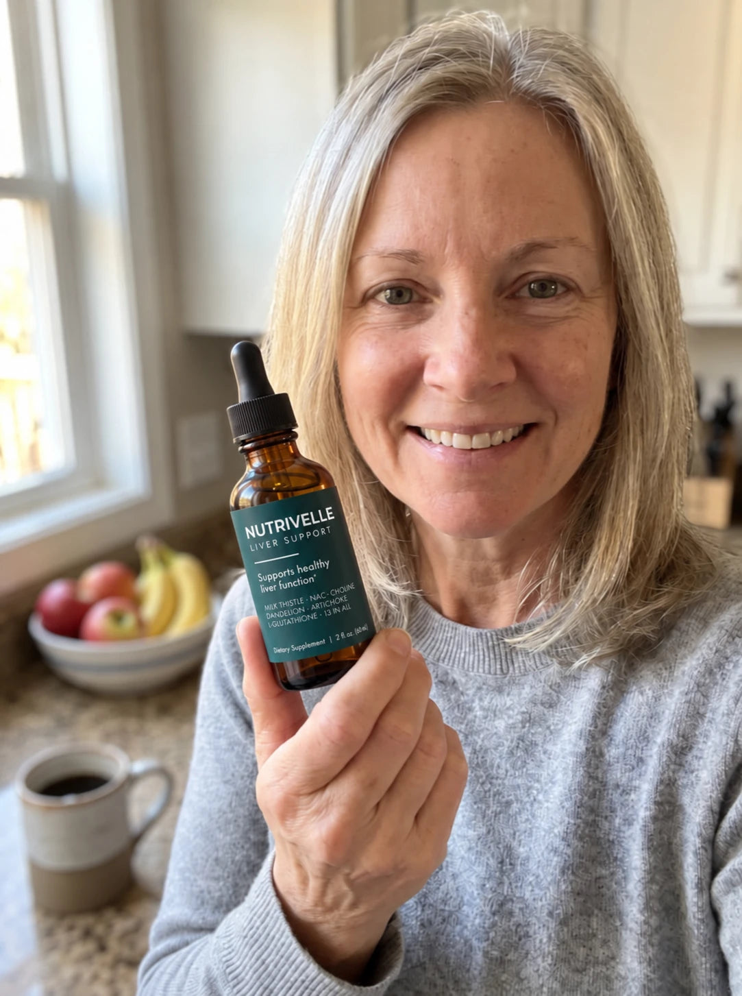 Dana in the supplied customer portrait with the product label rebranded to Nutrivelle